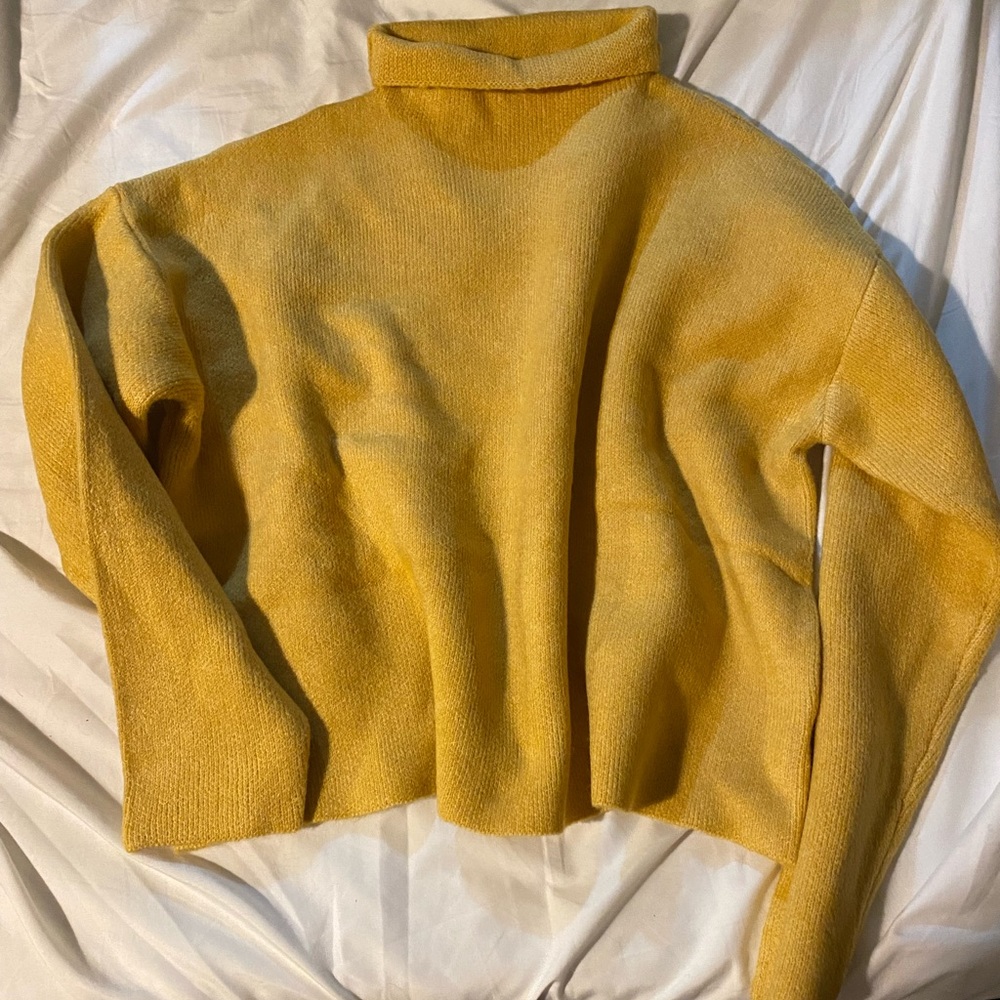 Pink Lily - GIVE ONE REASON MUSTARD MOCK NECK SWEATER (Large)